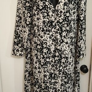 Black and White Floral Coat